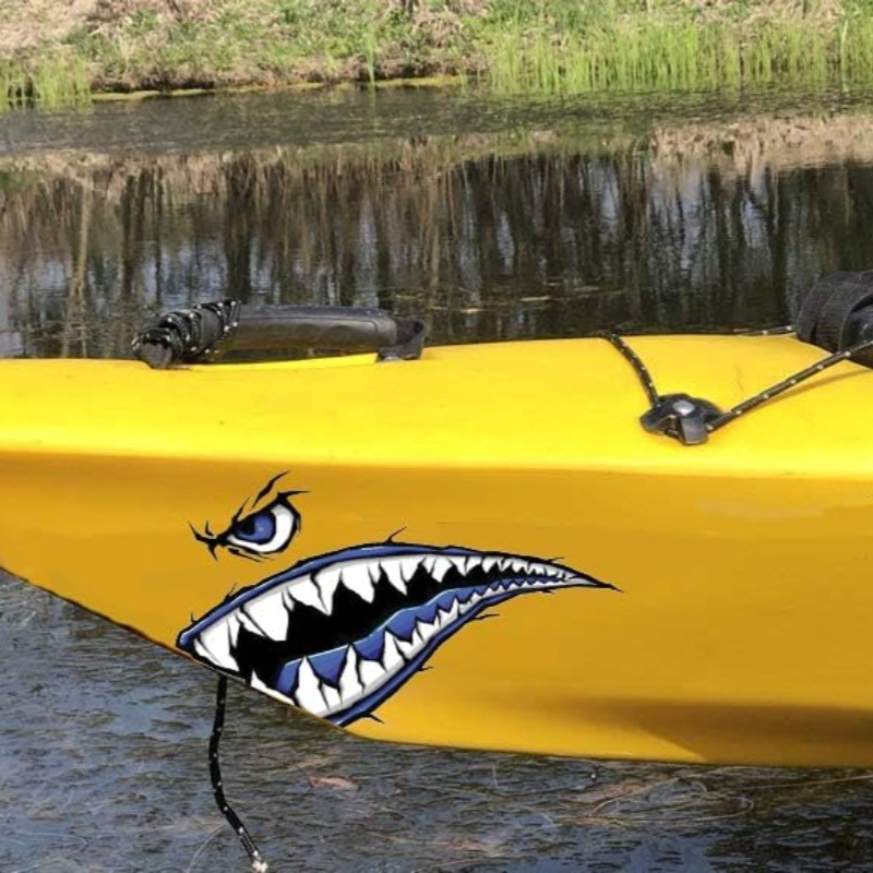2PCS 상어 이빨 입 보트 스티커 DIY 카약 낚시  - Fishing Boat Oar 리뷰 및 가격